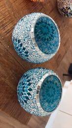 Mozaiek kaarsenhouders, Huis en Inrichting, Woonaccessoires | Kandelaars en Kaarsen, Ophalen of Verzenden, Zo goed als nieuw, Overige materialen