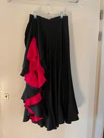 Flamenco dansrok S zwart/rood, Ophalen of Verzenden, Zo goed als nieuw, Rood, Boven de knie