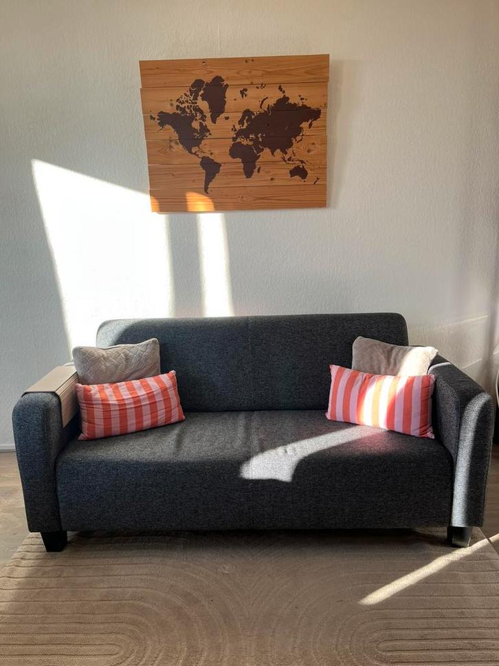 2-zits bank evt + hocker, Huis en Inrichting, Banken | Bankstellen, Gebruikt, Rechte bank, Tweepersoons, 150 tot 200 cm, Minder dan 75 cm