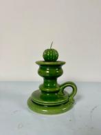 Retro groen aardewerk kandelaartje, Huis en Inrichting, Woonaccessoires | Kandelaars en Kaarsen, Overige materialen, Ophalen of Verzenden