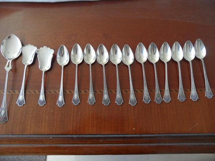 V.K.B ANTIEK 12 THEE. ROOM EN 2 ANDER ZIE FOTO'S, Antiek en Kunst, Antiek | Goud en Zilver, Zilver, Ophalen of Verzenden