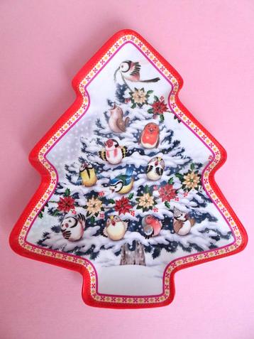 Vintage kerst schaaltje kerstboom vogel vogels schaal kitsch beschikbaar voor biedingen
