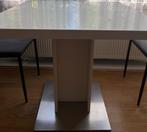 Eettafel wit inclusief tafelzeil, Huis en Inrichting, Tafels | Eettafels, Ophalen, Gebruikt, 50 tot 100 cm, Vierkant