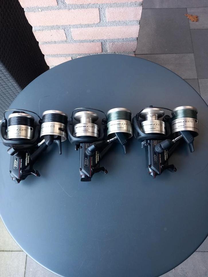 3 Schitterende Shimano 4500B Beetrunners., Watersport en Boten, Hengelsport | Karpervissen, Gebruikt, Molen, Ophalen of Verzenden