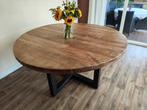 Hardhouten tafel te koop, Ophalen, Rond, Zo goed als nieuw, 100 tot 150 cm