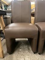 Nieuw! 4 bruin leren eetkamerstoelen, Huis en Inrichting, Stoelen, Ophalen, Bruin, ., Zo goed als nieuw