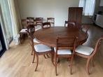Ronde tafel met 2 extra bladen en 12 stoelen, Ophalen, Gebruikt, Rond, 75 cm of meer