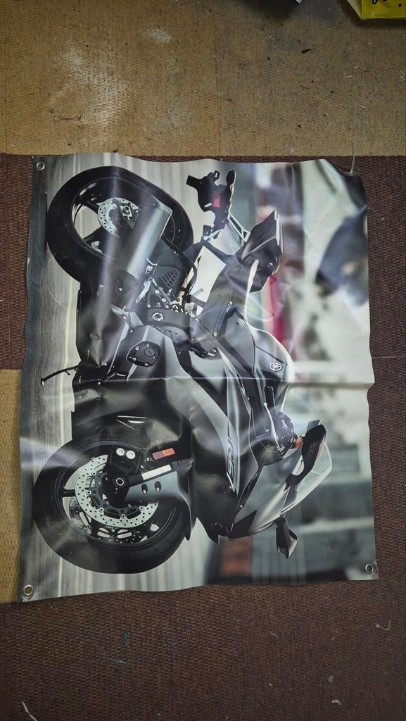 (Tuin) poster van motor, Rechthoekig Liggend, Ophalen of Verzenden, Zo goed als nieuw, Canvas of Doek