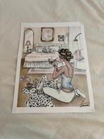 poster van Emmzonn, pink bedroom. 40x30 cm, Rechthoekig Staand, Ophalen of Verzenden, Zo goed als nieuw, Canvas of Doek