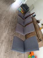 4 Grijze eetkamerstoelen, Ophalen, Gebruikt, Grijs