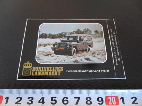sticker Leger landmacht personeelsvoertuig Land-Rover, Verzamelen, Stickers, Zo goed als nieuw, Bedrijf of Vereniging, Ophalen