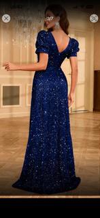 Shein lange pailletten jurk maat L in nieuwstaat, Maat 38/40 (M), Galajurk, Blauw, Ophalen of Verzenden