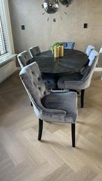 6 Prachtige velvet eetkamerstoelen, zo goed als nieuw, Huis en Inrichting, Stoelen, Ophalen, Overige kleuren, Zo goed als nieuw