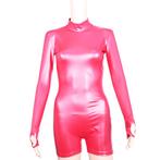 Dames rode catsuit met korte pijp bodysuit kunst latex leer, Kleding | Dames, Maat 38/40 (M), Verzenden, Nieuw, Overige thema's