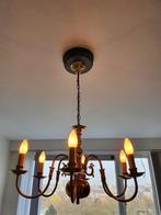 Vintage goudkleurige plafond hanglamp met 6 armen #246, Huis en Inrichting, Lampen | Hanglampen, Ophalen, Gebruikt, Klassiek, Metaal