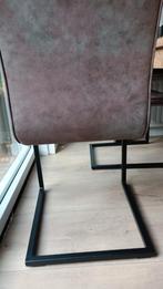 4 eetkamerstoelen, Huis en Inrichting, Stoelen, Ophalen, Gebruikt, Bruin, Metaal