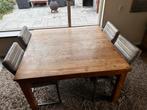 Teak Tafel met 4 leuke Stoelen, Antiek en Kunst, Antiek | Meubels | Tafels, Ophalen of Verzenden