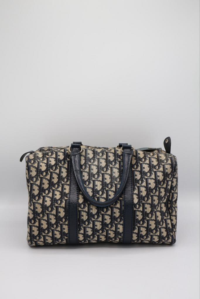 Christian Dior Boston, Sieraden, Tassen en Uiterlijk, Tassen | Damestassen, Zo goed als nieuw, Handtas, Blauw, Ophalen of Verzenden