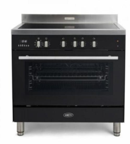 Boretti inductie fornuis 90cm antraciet, Witgoed en Apparatuur, Fornuizen, Zo goed als nieuw, Vrijstaand, Inductie, 5 kookzones of meer