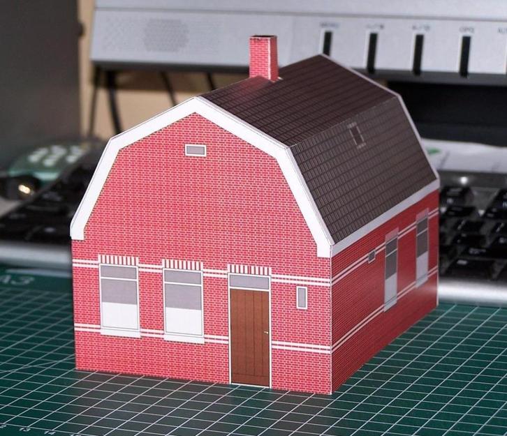 Dorpshuis in 1:60 (Matchbox schaal) - papieren bouwplaat, Hobby en Vrije tijd, Modelbouw | Figuren en Diorama's, Nieuw, Diorama