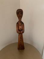 Vintage Houten handgesneden beeldje van heilige, Antiek en Kunst, Kunst | Beelden en Houtsnijwerken, Ophalen of Verzenden