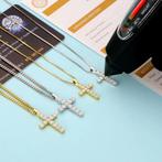 Moissanite VVS ketting kruis met moissanite certificaat, Sieraden, Tassen en Uiterlijk, Kettingen, Ophalen of Verzenden, Nieuw