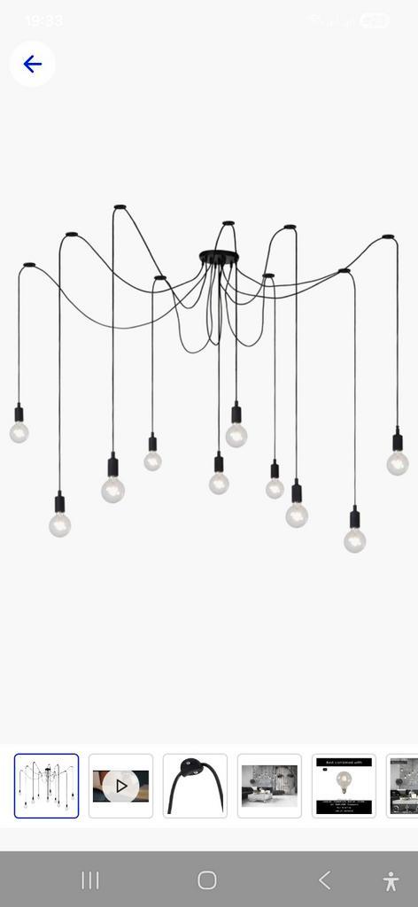 Hanglamp met 10 lampen - Spider lamp, Huis en Inrichting, Lampen | Hanglampen, Nieuw, Ophalen of Verzenden