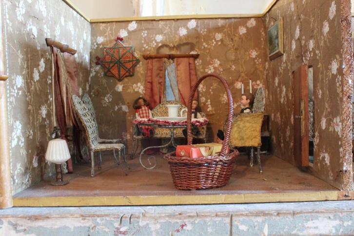 Antiek groot Duits poppenhuis, Verzamelen, Poppenhuizen en Toebehoren, Gebruikt, Poppenhuis, Ophalen