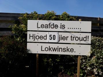 Uniek Fries jubileumbord te huur  beschikbaar voor biedingen