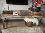 Oude Stoere markttafel /Sidetable/Bureau, Huis en Inrichting, Ophalen, Gebruikt, 25 tot 50 cm, Rechthoekig