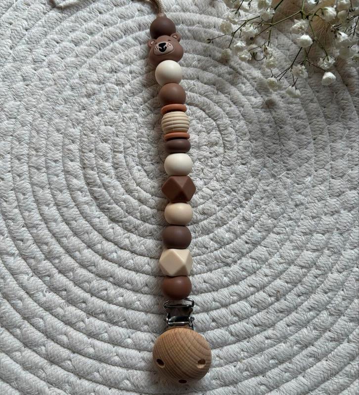 Speenkoord | Beertje bruin, Hobby en Vrije tijd, Kralen en Sieraden maken, Nieuw, Draad, Verzenden