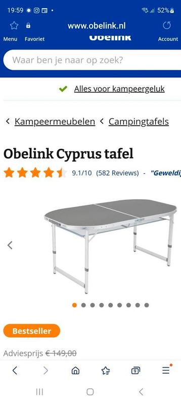 Camping tafel beschikbaar voor biedingen