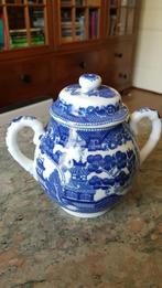 Blue Willow suikerpot groot antiek merkloos, Antiek en Kunst, Antiek | Servies los, Ophalen of Verzenden