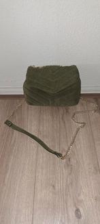 Suedine Schoudertasje, Ophalen of Verzenden, Zo goed als nieuw, Groen, Schoudertasje