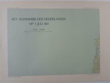 B104/ Plattegrond Noord West Nederland op 1-7-1817. Litho beschikbaar voor biedingen