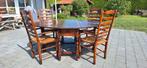 Prachtige houten stoelen biezen zitting in nieuwstaat, Ophalen of Verzenden, Zo goed als nieuw, Bruin