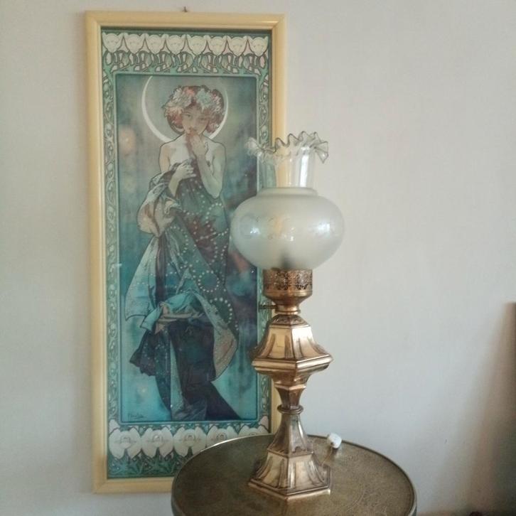 Grote staande Victoriaanse/Art Deco lamp., Antiek en Kunst, Curiosa en Brocante, Ophalen