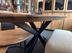 Eiken visgraat tafels 5cm dik inclusief matrix poot, Huis en Inrichting, Tafels | Eettafels, Ophalen, Rj, Vijf personen of meer