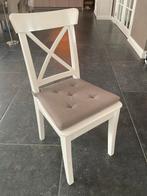 IKEA INGOLF Stoel Wit met Kussen - Zo Goed Als Nieuw, Wit, Ophalen of Verzenden, Zo goed als nieuw, Eén