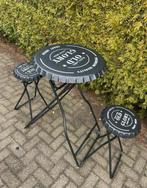 Metalen Bartafel + Krukken - Inklapbaar - Nieuw, 50 tot 100 cm, Rond, Nieuw, Ophalen of Verzenden