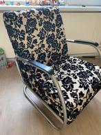 Stijlvolle fauteuil met bloemmotief, Huis en Inrichting, Fauteuils, Ophalen, Gebruikt, 75 tot 100 cm, Metaal