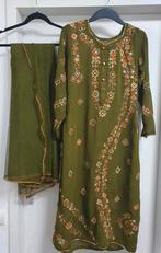 Maat M groen hand geborduurde Indiase kameez kurta dupetta, Kleding | Dames, Maat 38/40 (M), Overige typen, Ophalen of Verzenden