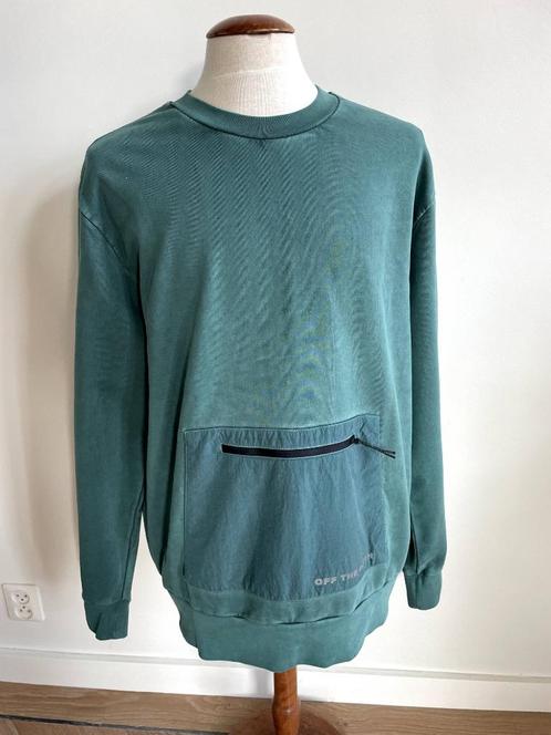 Off the pitch: Nieuwe, stoned-washed sweater. Maat XXL, Kleding | Heren, Truien en Vesten, Nieuw, Overige maten, Groen, Ophalen of Verzenden