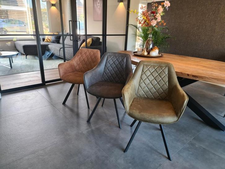 Nieuwe Eetkamerstoelen - Tot 50% Korting, Huis en Inrichting, Stoelen, Nieuw, Vijf, Zes of meer stoelen, Leer, Metaal, Stof, Grijs