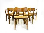 Set van 6 vintage biezenmatten stoelen jaren ‘60, Vijf, Zes of meer stoelen, Riet of Rotan, Ophalen of Verzenden, Bruin