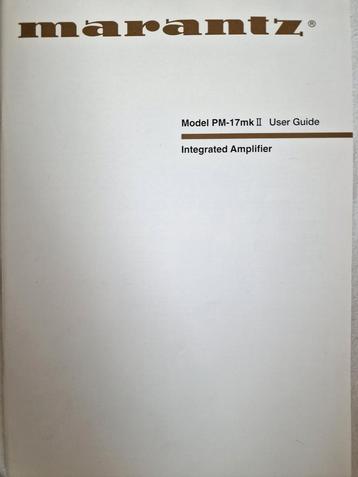 Marantz PM-17 (mkII) manual beschikbaar voor biedingen