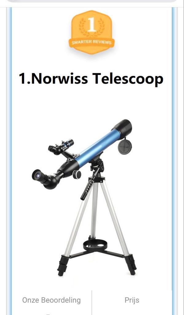 Telescoop - Perfect voor beginners!, Audio, Tv en Foto, Optische apparatuur | Telescopen, Nieuw, Lenzentelescoop (refractor), Minder dan 80 mm