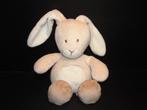NICOTOY KONIJN VELOURS ECRU MET ROOMWIT SNUITJE BUIK, Kinderen en Baby's, Verzenden, Nieuw, Overige typen
