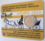 Coincard Slowakije 2 euro 2023 express post koets (schaars!), Verzenden, Slowakije, 2 euro, Losse munt
