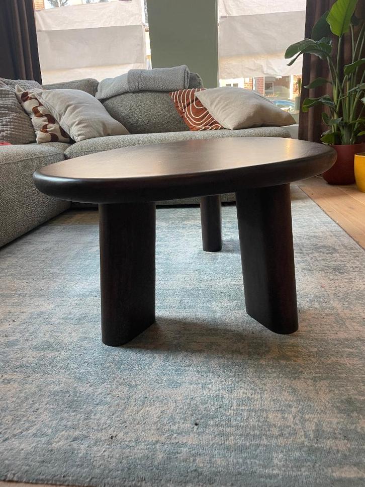 Roundly salontafel mango hout walnoot - Woood, Huis en Inrichting, Tafels | Salontafels, Nieuw, Minder dan 50 cm, 50 tot 100 cm